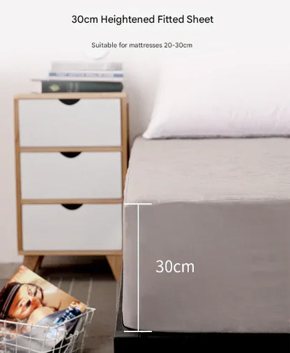 Purple Queen Size Waterproof Fitted Mattress Protector - Soft & Breathable Bed Cover, Hypoallergenic, Deep Pocket (152x190x30cm) - Mekamart Australia
