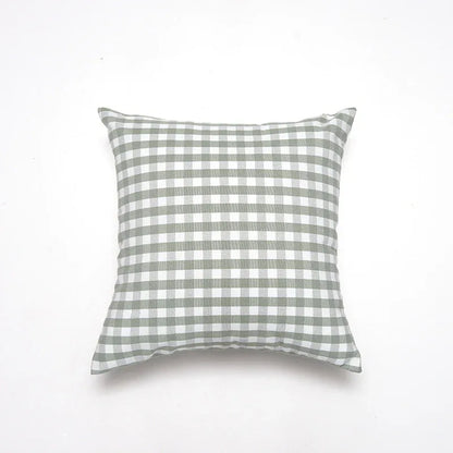 Green Small Plaid Pattern Set of 2 Decorative Cushion Covers - 45x45cm, Soft Polyester (Inserts Not Included) - Mekamart Australia