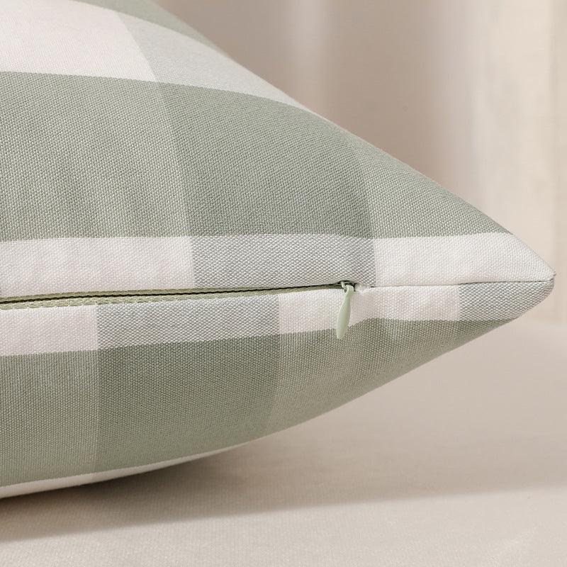 Green Pinstripe Pattern Set of 2 Decorative Cushion Covers - 45x45cm, Soft Polyester (Inserts Not Included) - Mekamart Australia