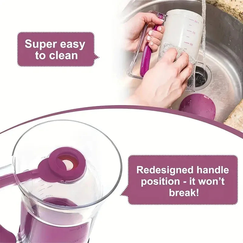 Red Precision Batter Dispenser with Measurement Marks - 900ml Easy Pour for Pancakes, Cupcakes & Waffles - Mekamart Australia