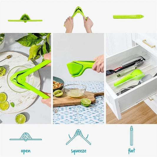 3 Pcs Green Easy-Squeeze Manual Citrus Juicer - Durable Lemon & Orange Squeezer with Pour Spout, Food-Grade PP - Mekamart Australia