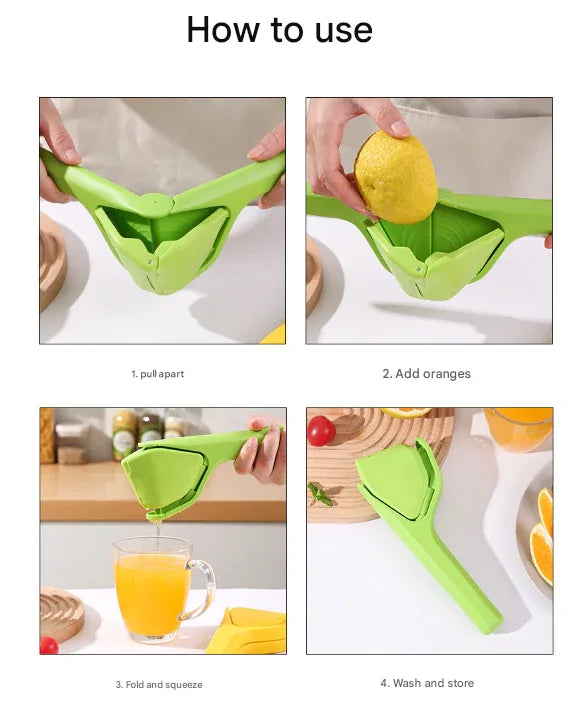 3 Pcs Green Easy-Squeeze Manual Citrus Juicer - Durable Lemon & Orange Squeezer with Pour Spout, Food-Grade PP - Mekamart Australia