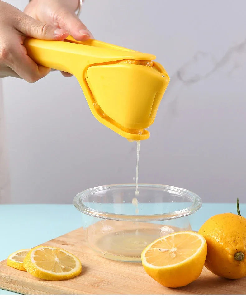 3 Pcs Yellow Easy-Squeeze Manual Citrus Juicer - Durable Lemon & Orange Squeezer with Pour Spout, Food-Grade PP - Mekamart Australia