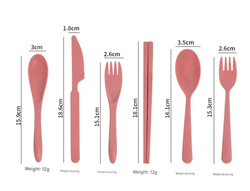 Dark Grey Durable Eco-Friendly Wheat Straw Dinnerware Set - 24 Pieces with Plates, Bowls, Cups & Cutlery - Mekamart Australia