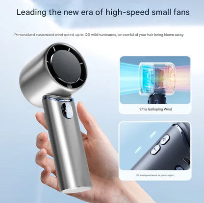Blue Mini Bladeless Handheld Fan - USB Rechargeable, Quiet Portable Desk Fan - Mekamart Australia