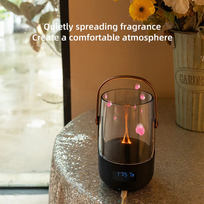 Creative Retro Flame Essential Oil Diffuser - Portable Humidifier for Office, Bedroom & Camping - Mekamart Australia