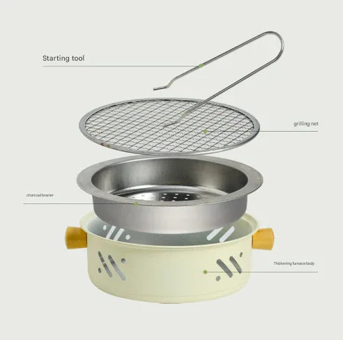 Portable 28cm Stainless Steel Barbecue and Tea Furnace - Mekamart Australia