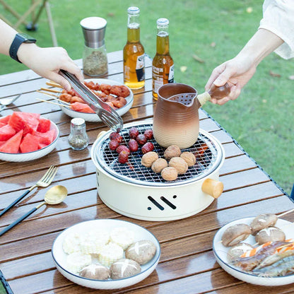 Portable 28cm Stainless Steel Barbecue and Tea Furnace - Mekamart Australia