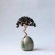 Black Obsidian Natural Crystal Wealth Tree - 12cm Feng Shui Decor, Elegant Office Desk Ornament - Mekamart Australia