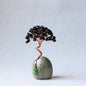 Black Obsidian Natural Crystal Wealth Tree - 12cm Feng Shui Decor, Elegant Office Desk Ornament - Mekamart Australia