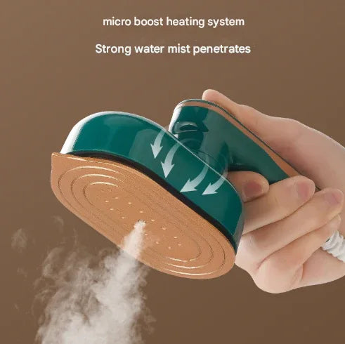 Green Mini Handheld Steam Iron - Portable Garment Steamer - Mekamart Australia