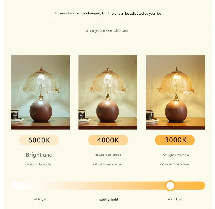 Three-colour Changing Light French-Inspired Bedside Lamp - Modern Minimalist Warm Light - Mekamart Australia