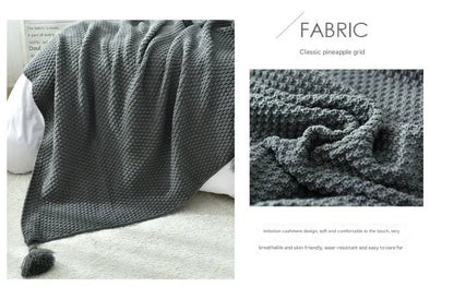 110cm x 150cm Yellow Knitted Sofa Blanket for Autumn and Winter Naps - Mekamart Australia