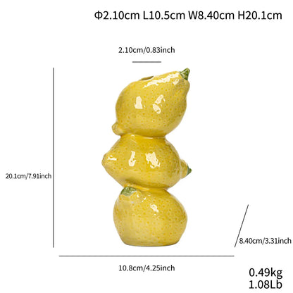 Lemon Nordic-Style Minimalist Fruit and Flower Vase - Modern Home Decor - Mekamart Australia