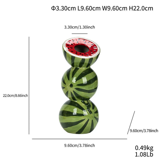 Watermelon Nordic-Style Minimalist Fruit and Flower Vase - Modern Home Decor - Mekamart Australia