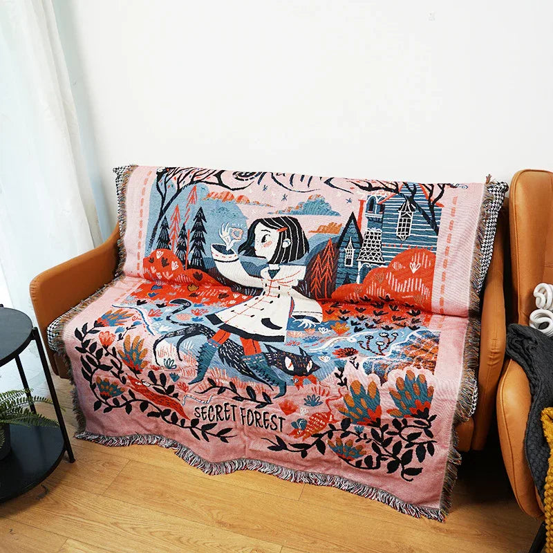 Gothic-Style Line Blanket - Multi-Use Design 130*160cm - Mekamart Australia