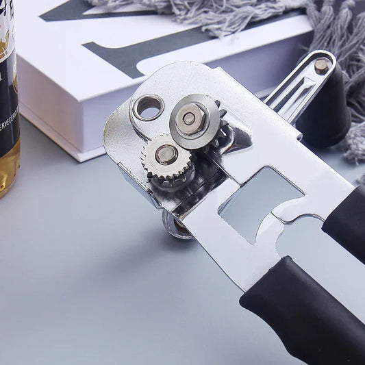Heavy-Duty Manual Can Opener with Ergonomic Grip - Stainless Steel Cutter & Bottle Opener - Mekamart Australia