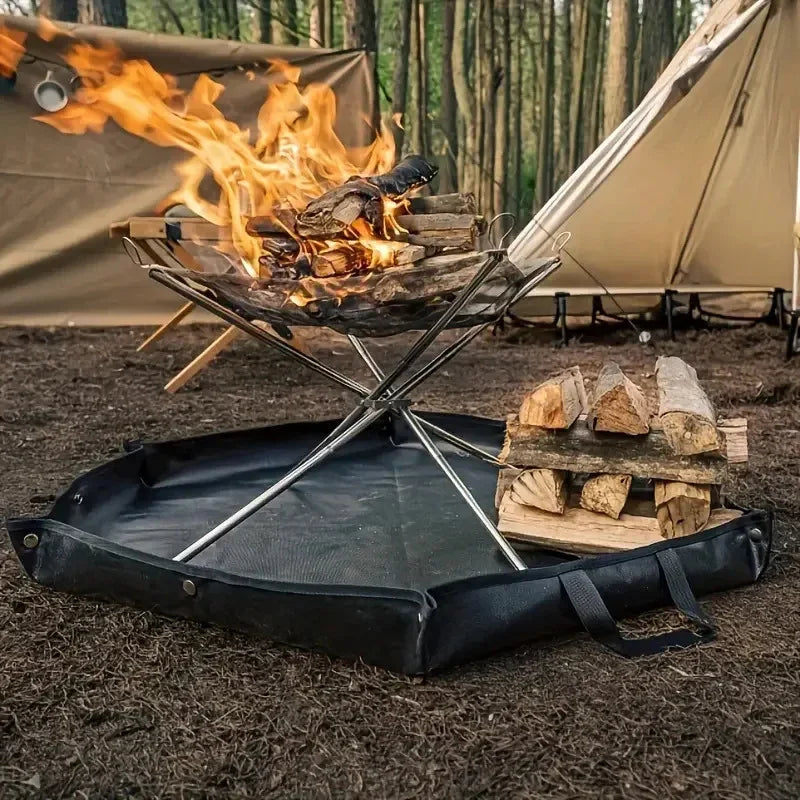 64cm Hexagonal Double-Sided Silicone Fireproof Mat for BBQ and Camping - Mekamart Australia