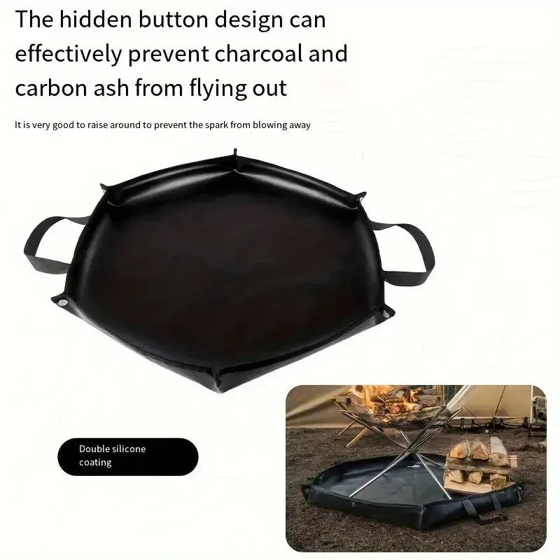 92 x 104 cm Hexagonal Double-Sided Silicone Fireproof Mat for BBQ and Camping - Mekamart Australia