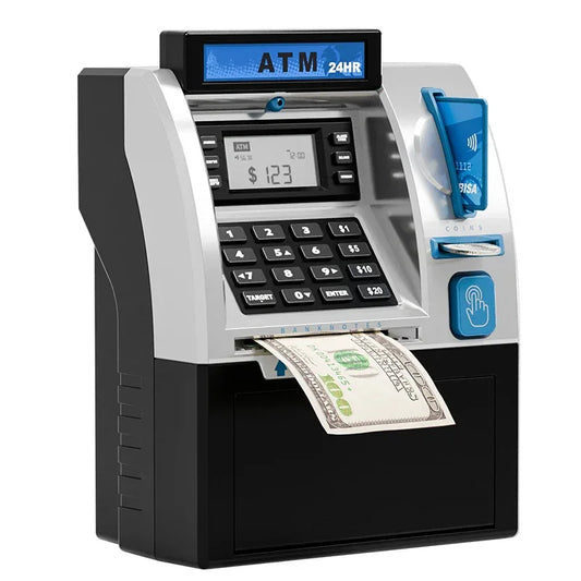 Kids ATM Savings Bank - Electronic Piggy Bank with Debit Card, PIN(black) - Mekamart Australia