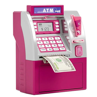 Kids ATM Savings Bank - Electronic Piggy Bank with Debit Card, PIN(Pink) - Mekamart Australia