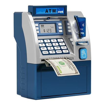 Kids ATM Savings Bank - Electronic Piggy Bank with Debit Card, PIN(Blue) - Mekamart Australia