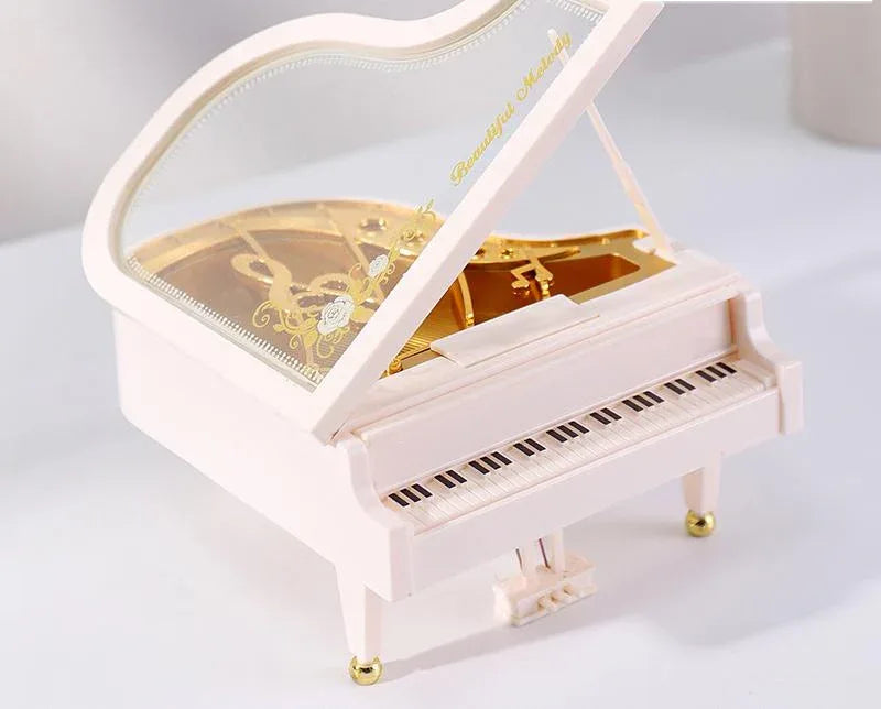 Classical Grand Piano Music Box with Dancing Ballerina(Regular version - white) - Mekamart Australia