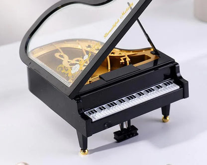 Classical Grand Piano Music Box with Dancing Ballerina(Regular version - black) - Mekamart Australia