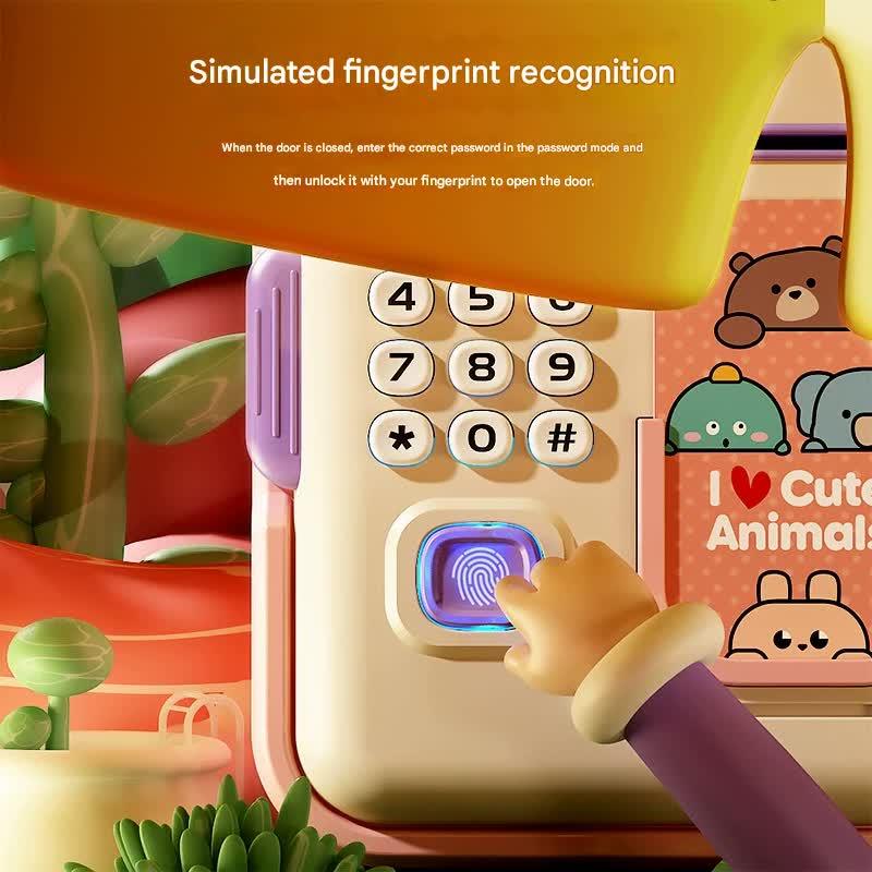 Interactive Kids' Piggy Bank Safe with Music, Stories & Password Lock(Cyan) - Mekamart Australia