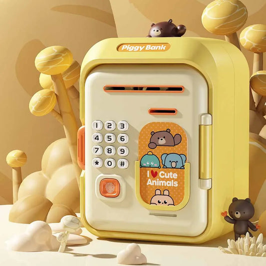 Interactive Kids' Piggy Bank Safe with Music, Stories & Password Lock(Yellow) - Mekamart Australia