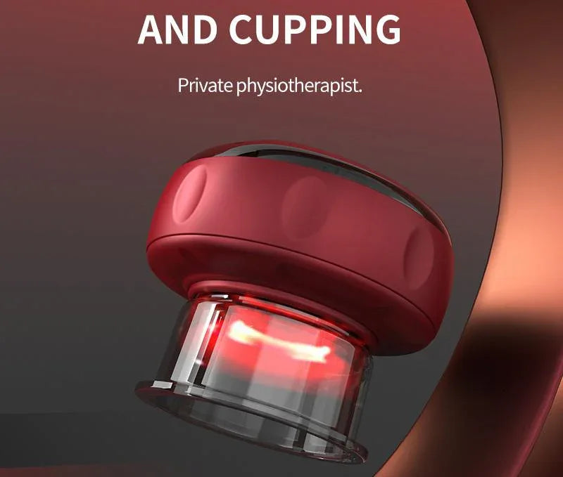Smart Electric Cupping Therapy Massager - Adjustable Suction & Heat, Red Light Therapy, USB-C Rechargeable(Blue) - Mekamart Australia