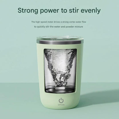 Mini Portable Electric Self-Stirring Mug - USB-C Rechargeable, 4-Hour Use, Stainless Steel (Green) - Mekamart Australia