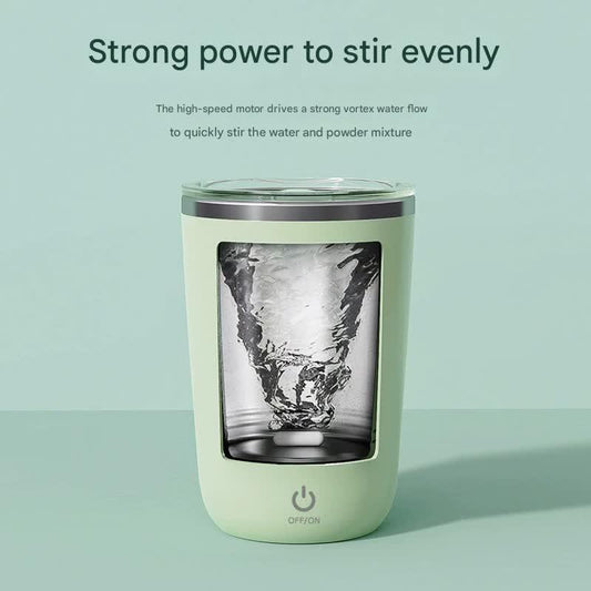 Mini Portable Electric Self-Stirring Mug - USB-C Rechargeable, 4-Hour Use, Stainless Steel (Green) - Mekamart Australia
