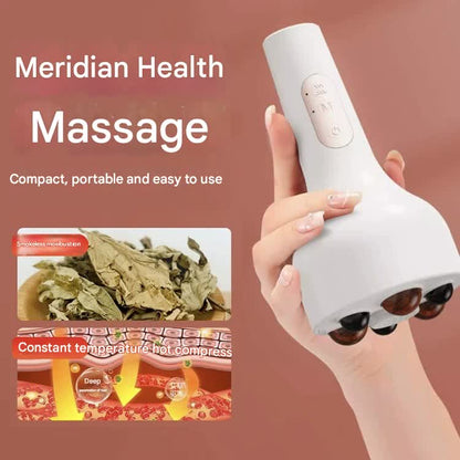 Rechargeable Smokeless Moxibustion & Massage Device with Hot Compress & Red Light Therapy(green)