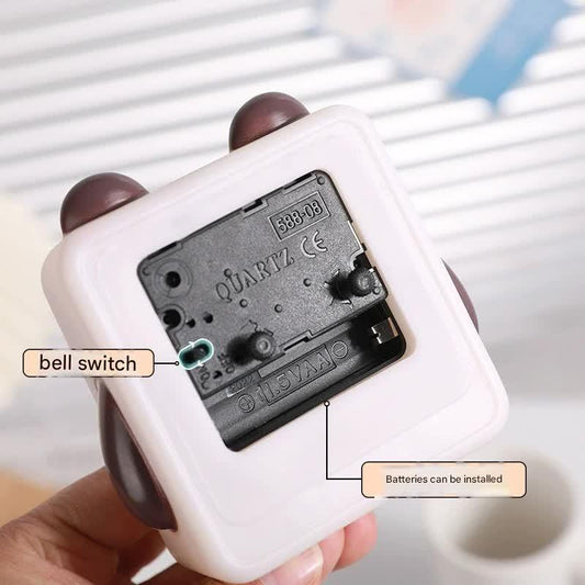 Adorable Cartoon Animal Alarm Clock - Silent Quartz Movement, Loud Alarm, Battery Operated(Beige) - Mekamart Australia