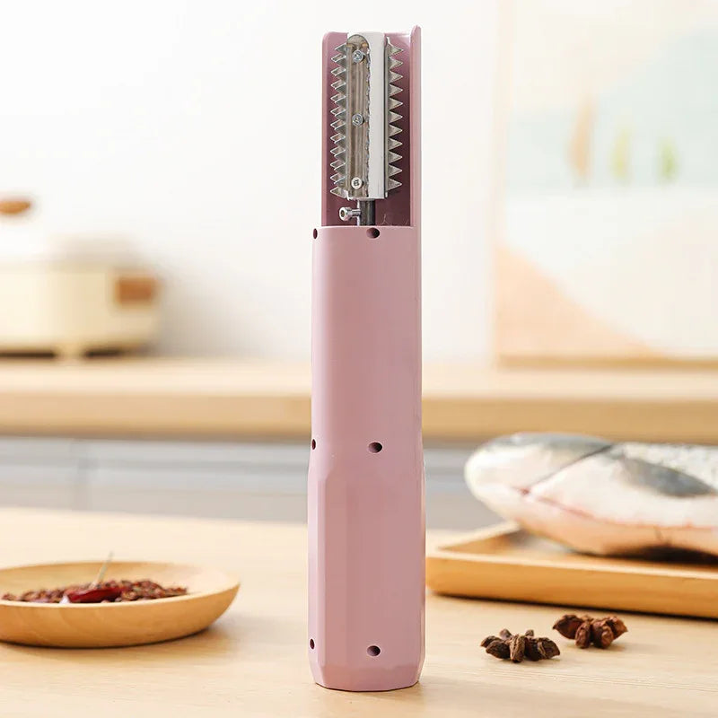 Electric Fish Scaler - Waterproof, Stainless Steel, Brushless Motor, Infinitely Variable Speed(pink) - Mekamart Australia