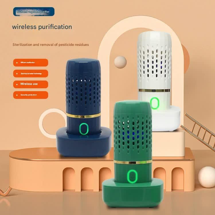 Wireless Fruit & Vegetable Purifier - Electrolytic Cleaning, Removes Residue, IPX7 Waterproof(blue) - Mekamart Australia