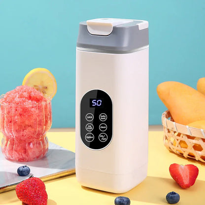 Wireless Portable Juicer Blender - 420ml, 12 Blades, 5-Hour Ice Storage, Digital Display & USB-C Charging(white) - Mekamart Australia