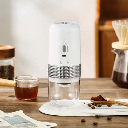 Wireless Portable Electric Coffee Grinder - Adjustable Coarseness, USB-C Rechargeable, One-Touch Operation(white) - Mekamart Australia