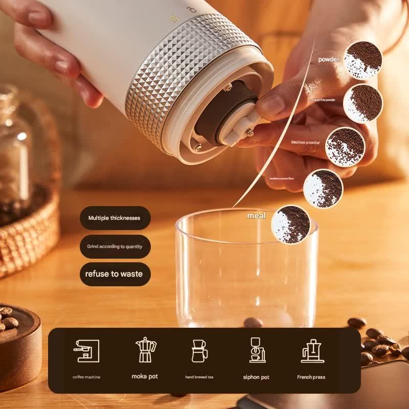 Wireless Portable Electric Coffee Grinder - Adjustable Coarseness, USB-C Rechargeable, One-Touch Operation(white) - Mekamart Australia