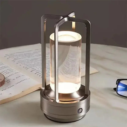 Cross-Shaped LED Table Lamp - Silver Touch Button with USB Charging - Mekamart Australia