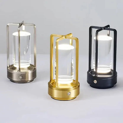 Cross-Shaped LED Table Lamp - Silver Touch Button with USB Charging - Mekamart Australia
