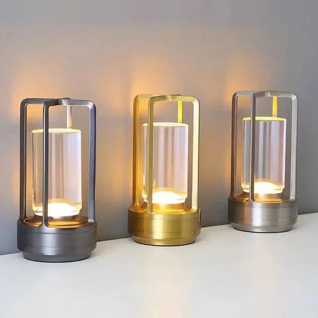 Cross-Shaped LED Table Lamp - Silver Touch Button with USB Charging - Mekamart Australia