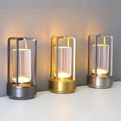 Cross-Shaped LED Table Lamp - Silver Touch Button with USB Charging - Mekamart Australia