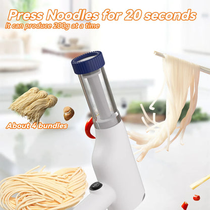 White Portable Rechargeable Noodle Maker - Multiple Shaping Discs - Mekamart Australia