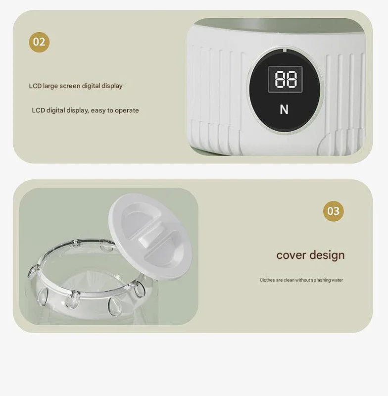 Blue Travel-Friendly Mini Washing Machine - USB Powered, Automatic, for Small Loads - Mekamart Australia