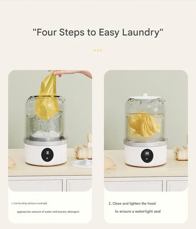 Blue Travel-Friendly Mini Washing Machine - USB Powered, Automatic, for Small Loads - Mekamart Australia