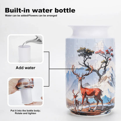 Colorful Style 1 DIY 3D Puzzle Vase - Creative Jigsaw Flower Holder with Waterproof Liner - Decorative Home Accent & Unique Gift - Mekamart Australia