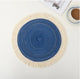 Blue Chic Round Woven Placemats with Tassel Fringe - Set of 4, Cotton Ramie Blend, Heat Resistant Table Mats - Mekamart Australia