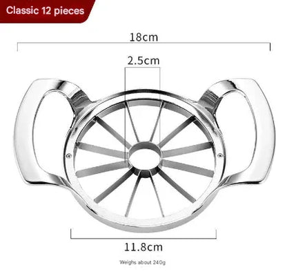 Silver Premium Apple Slicer Corer - Heavy Duty Stainless Steel Fruit Cutter, 12-Slice Divider Kitchen Gadget - Mekamart Australia